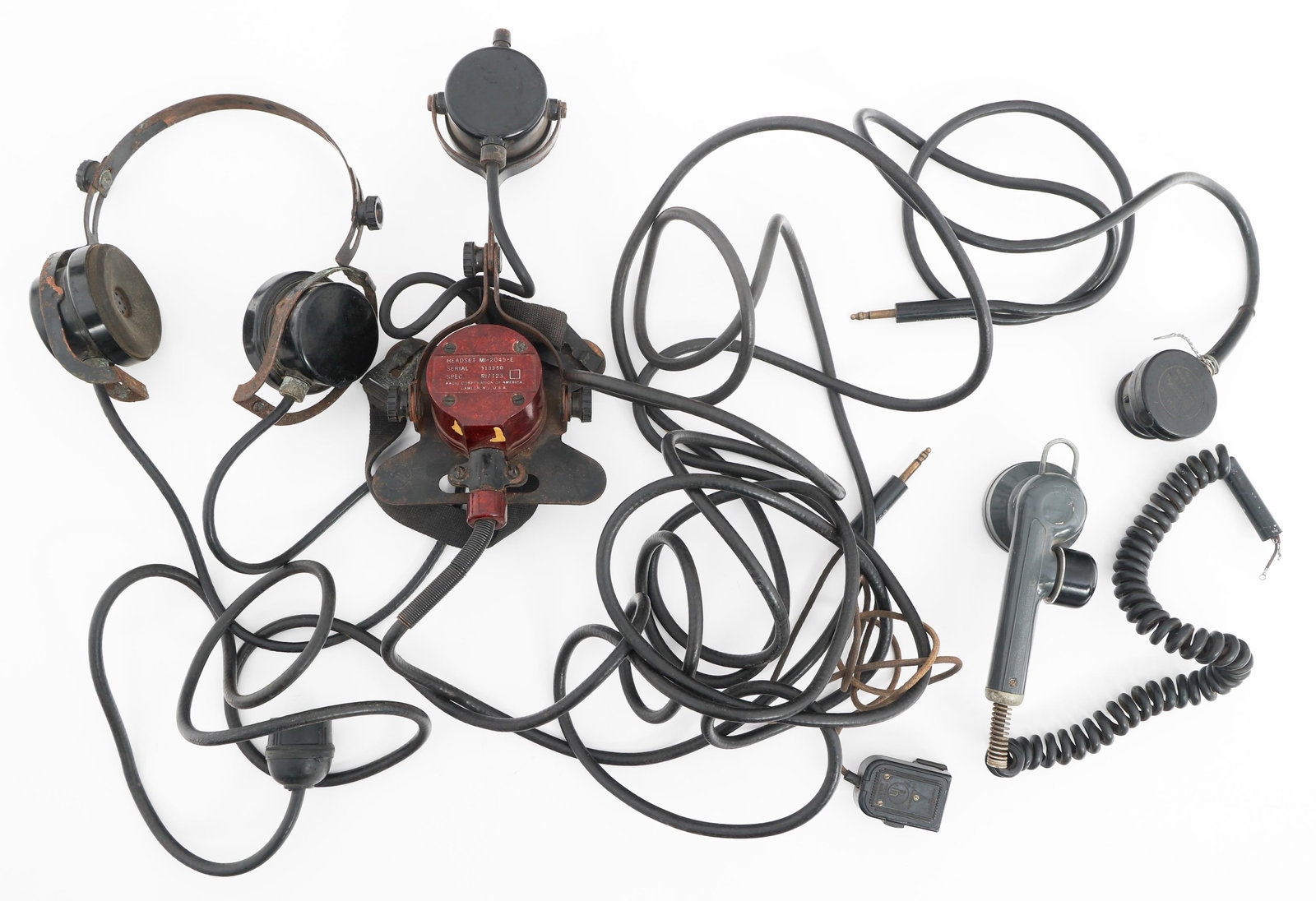 WWII US NAVY RCA MI-2045-E "DECK TALKER" HEADSET (1 of 18)