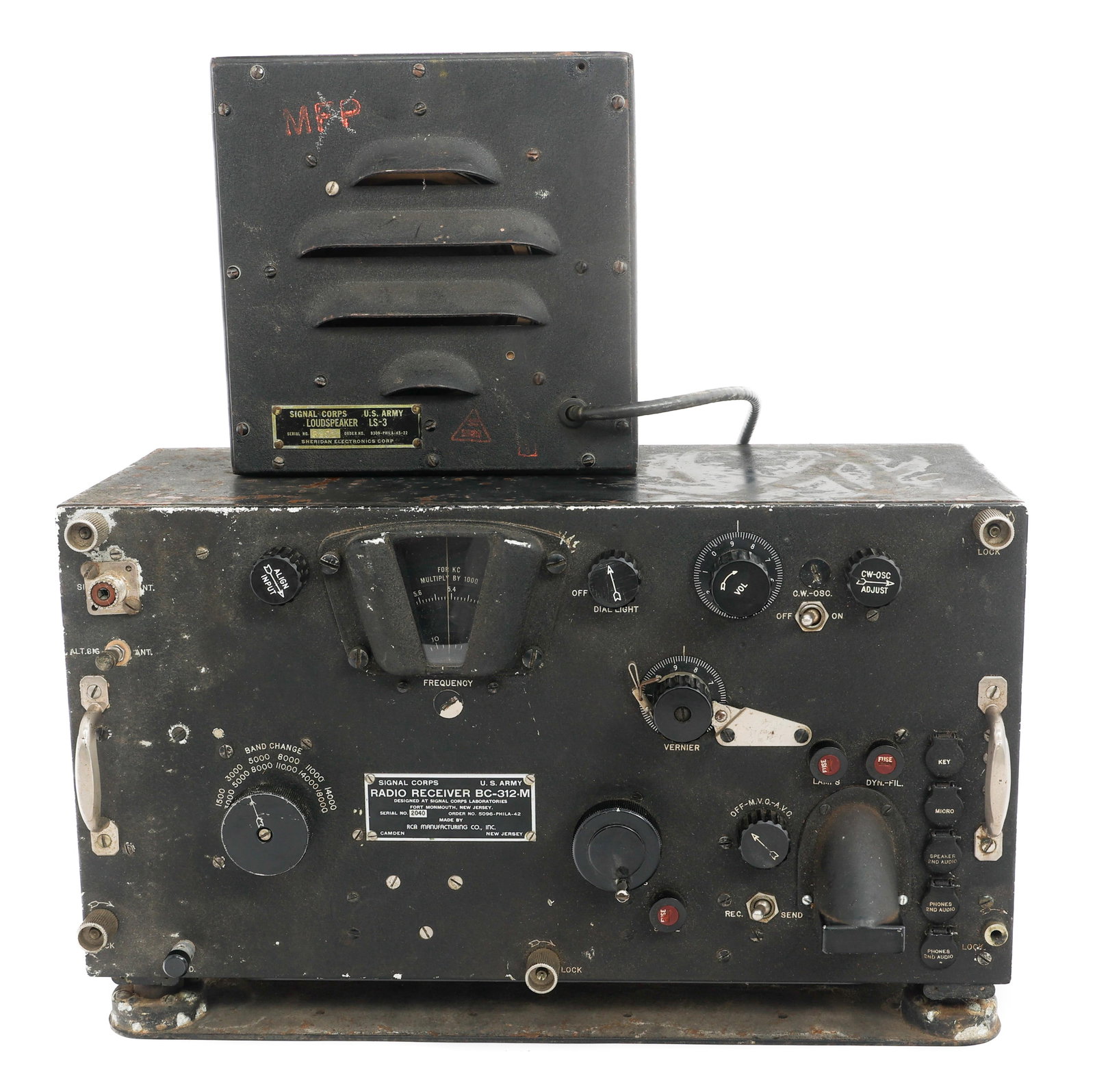 WWII US ARMY SIGNAL CORPS BC-312-M RADIO RECEIVER (1 of 17)