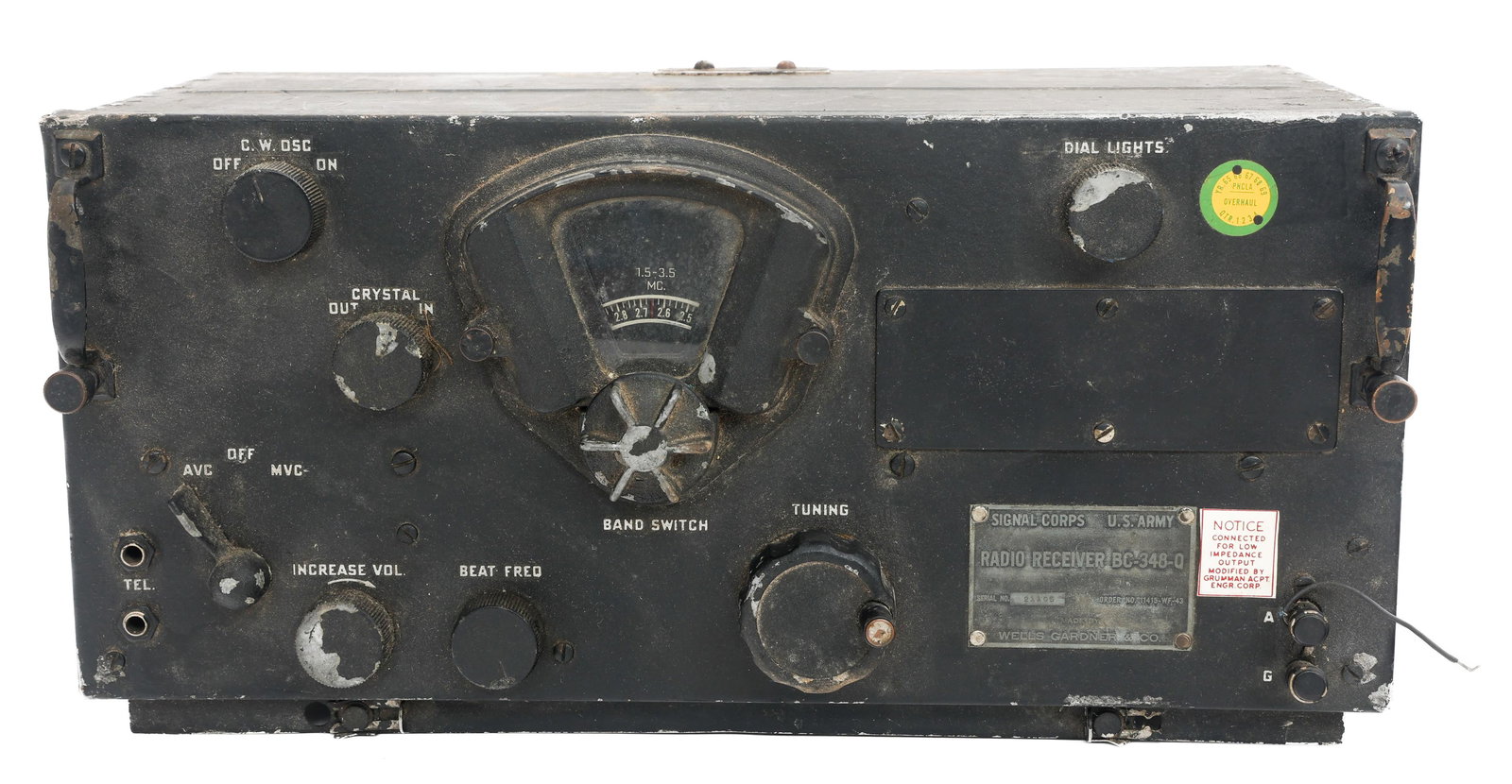 WWII US ARMY SIGNAL CORPS RADIO RECEIVER BC-348-Q (1 of 11)
