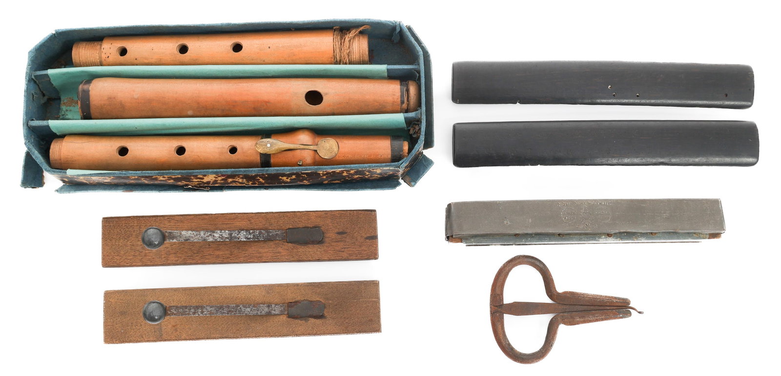 19th C. US HARMONICA, FLUTE, & INSTRUMENTS (1 of 15)