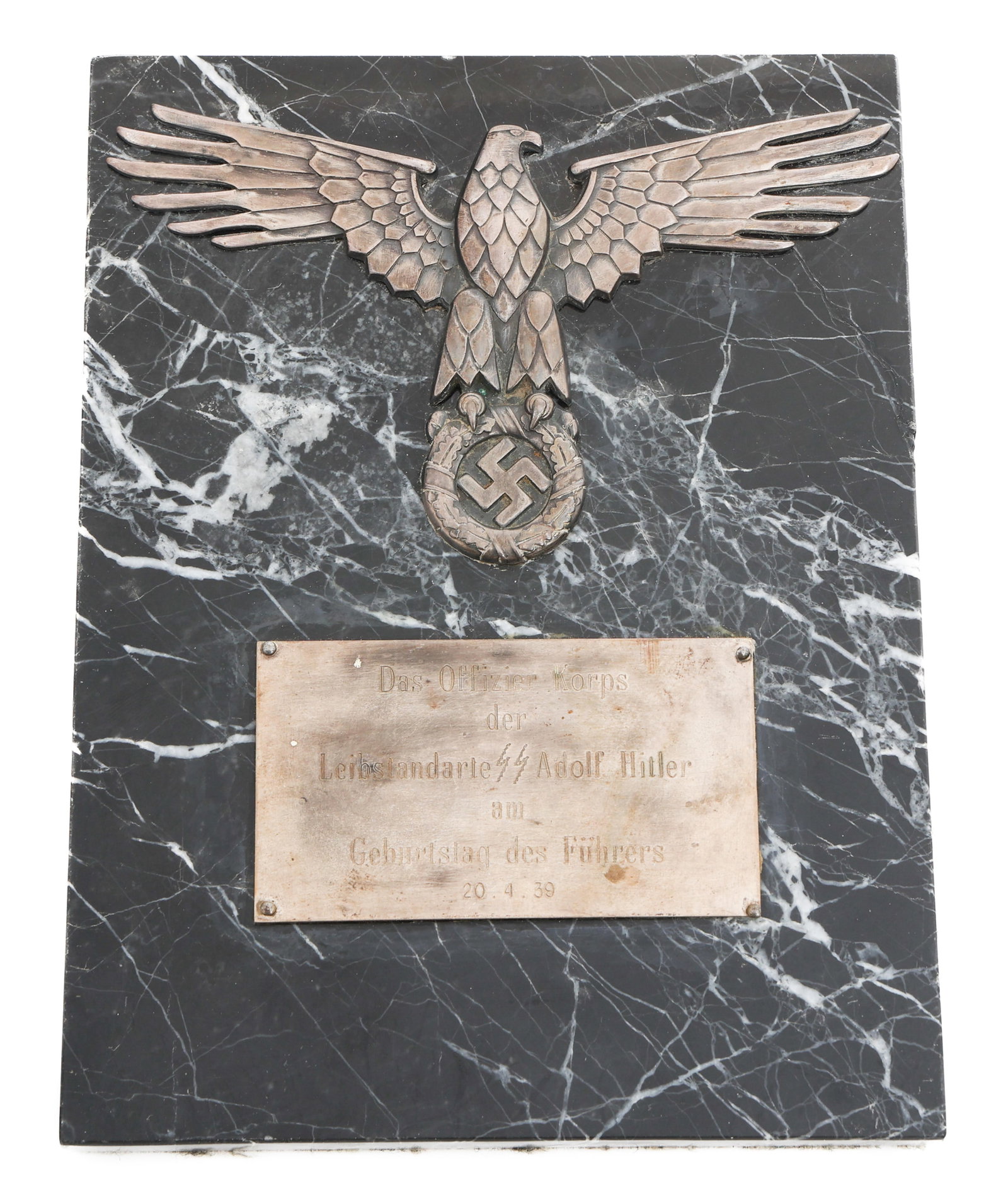 WWII GERMAN LEIBSTANDARTE SS ADOLF HITLER PLAQUE (1 of 4)