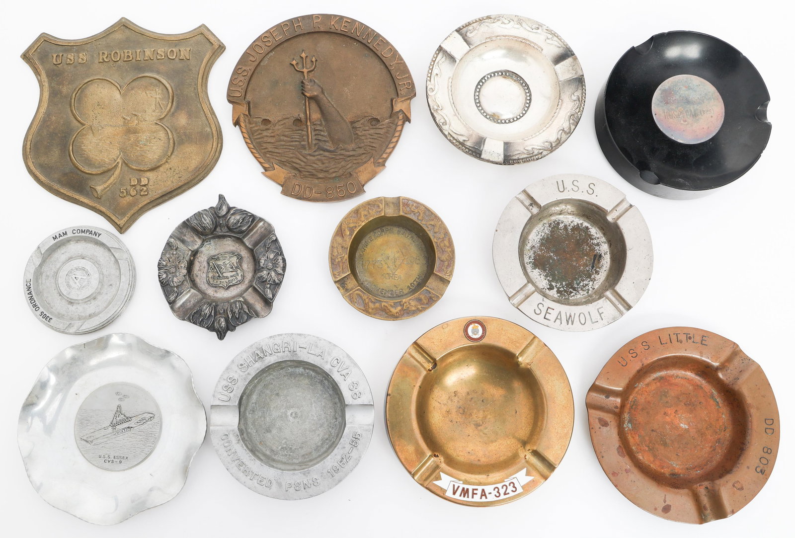WWII - COLD WAR US NAVY & MARINE SHIP ASHTRAYS (1 of 16)