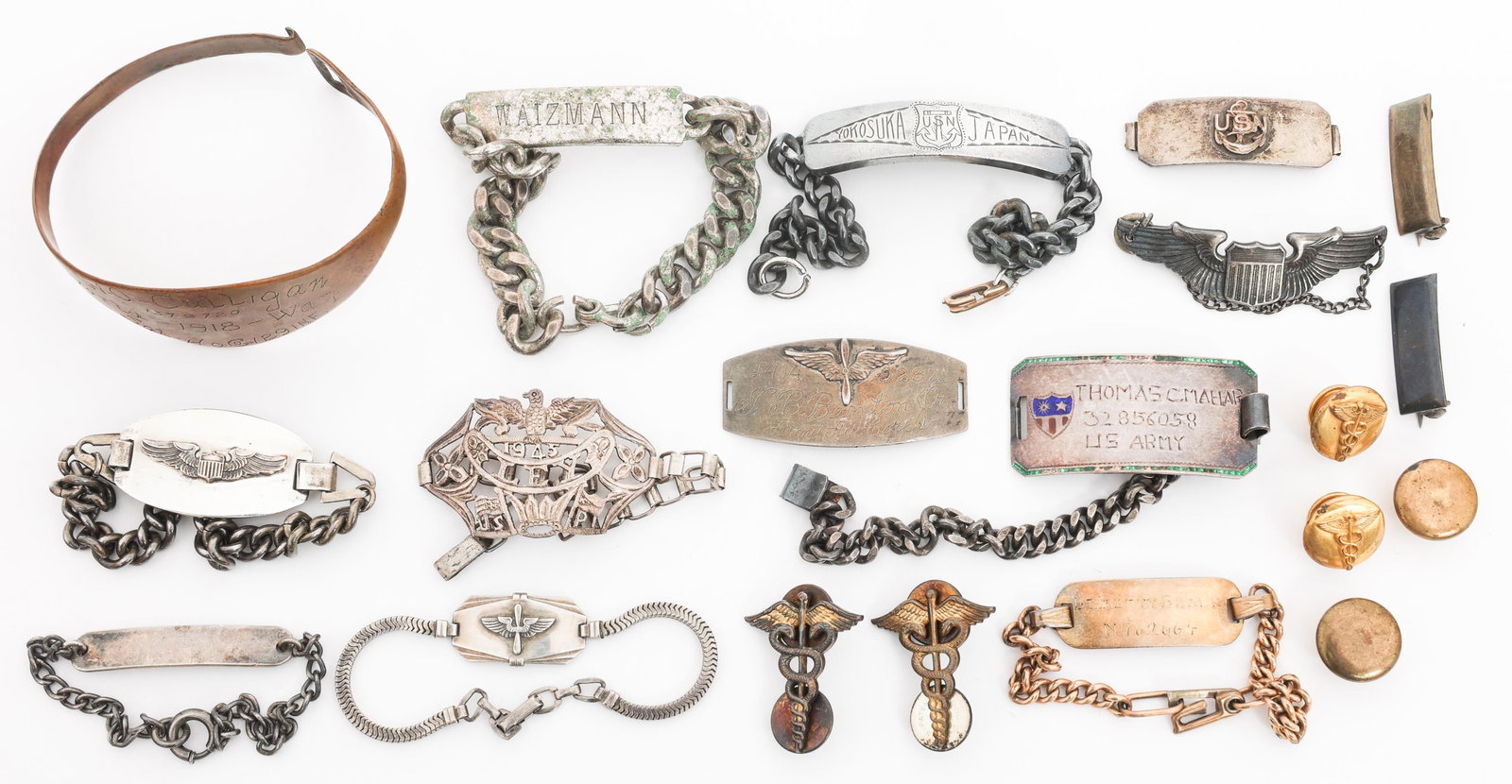 US AIR FORCE & NAVY STERLING SERVICE BRACELETS (1 of 18)