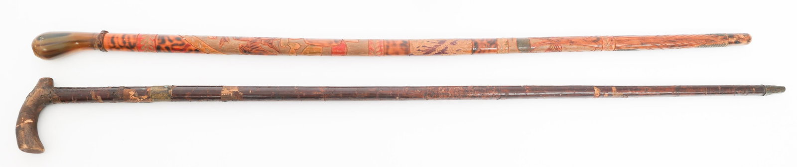 19th C. JAPANESE CANE SWORD & MEXICAN HORN CANE (1 of 13)