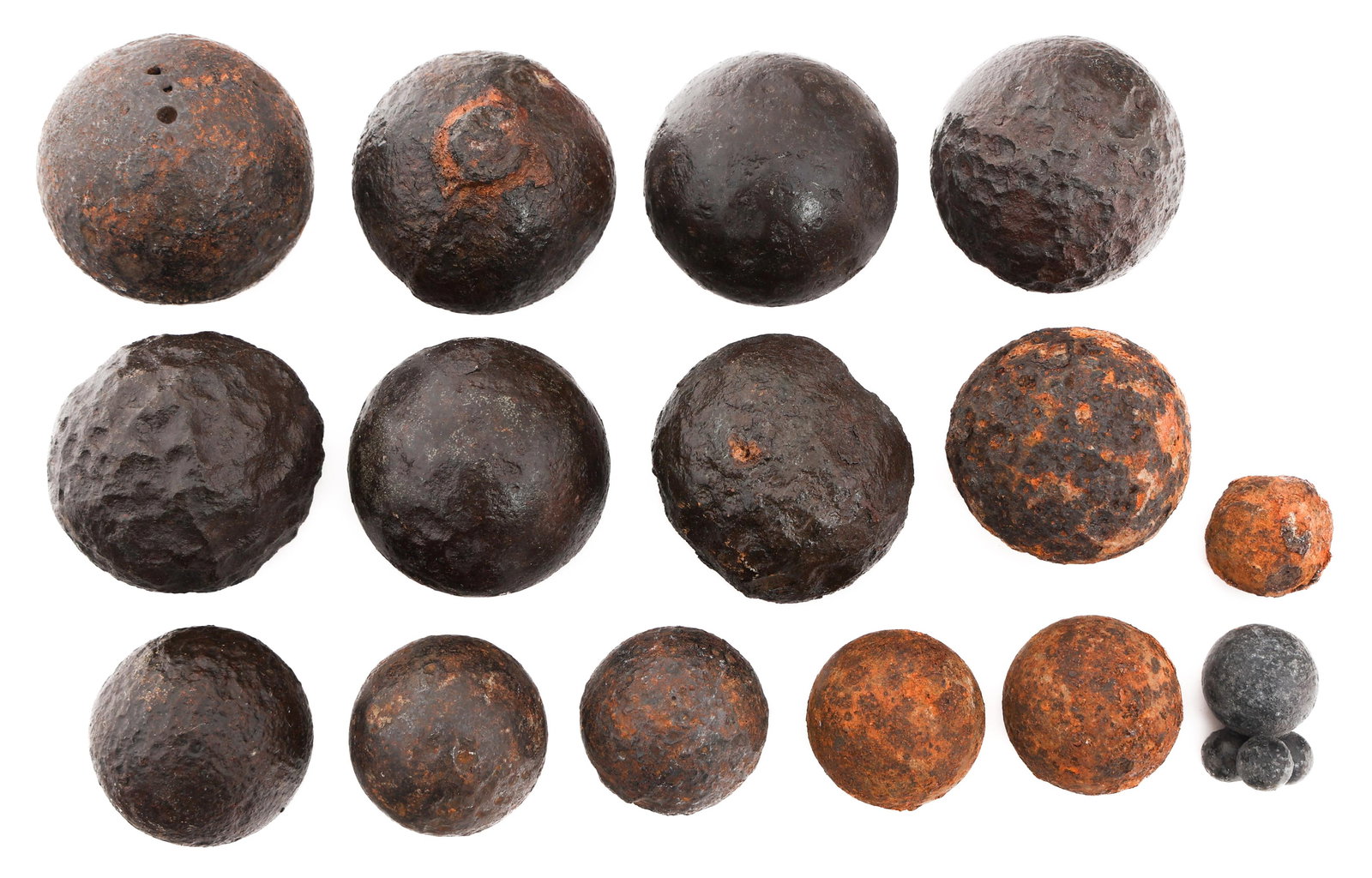 19th C. IRON GRAPESHOT AND MUSKET BALLS (1 of 6)