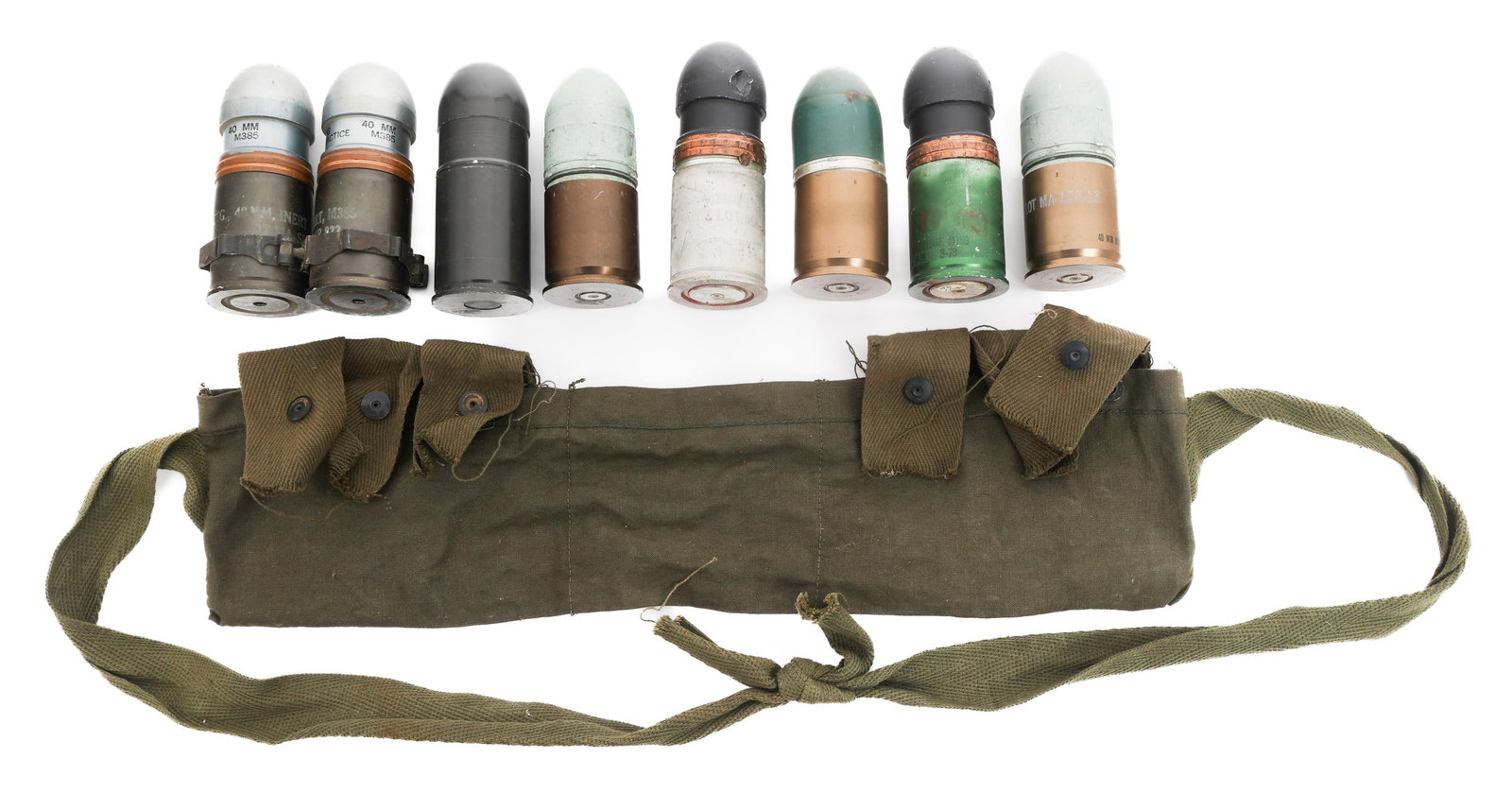 VIETNAM WAR US ARMY 40MM GRENADES & BANDOLIER (1 of 13)