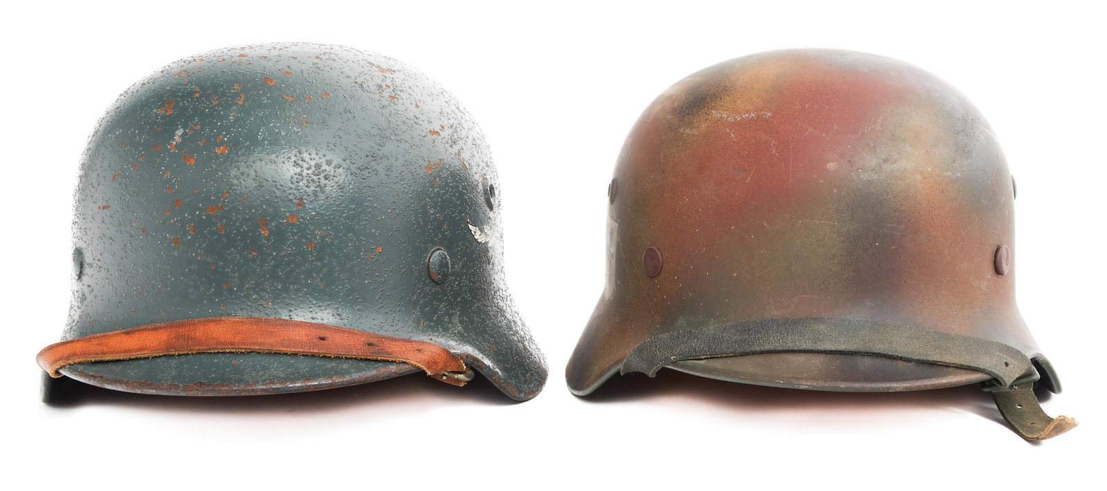 REFURBISHED WWII GERMAN SS M35 & LUFT M40 HELMETS (1 of 17)