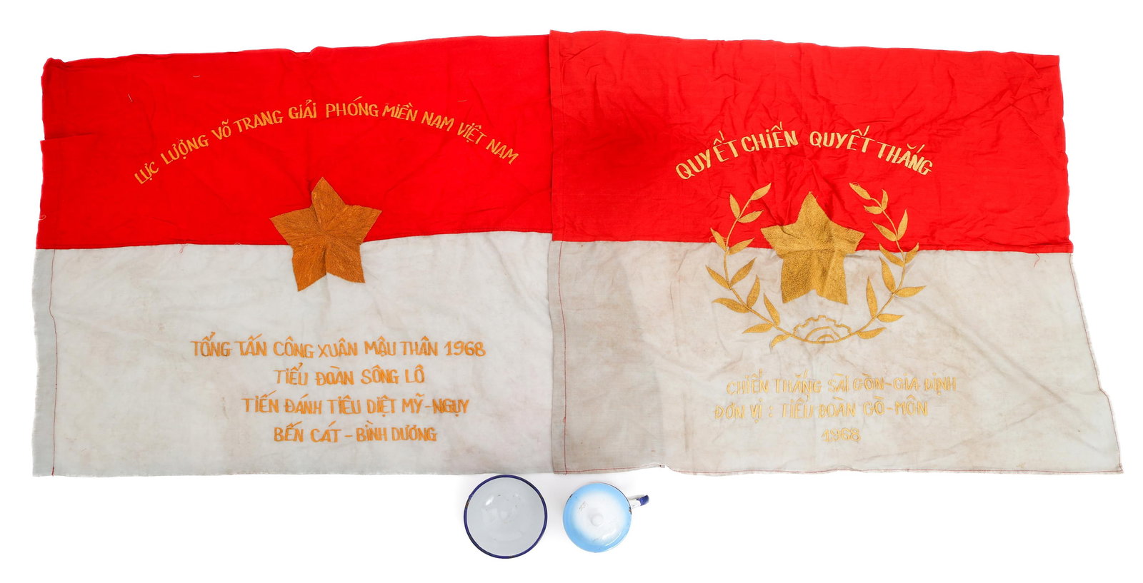 POST VIETNAM WAR SAIGON MARKET NVA FLAGS & CUPS (1 of 13)