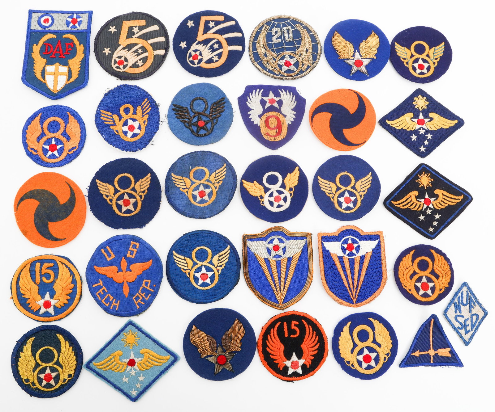 WWII US ARMY AIR FORCE UNIT PATCHES: WWII US ARMY AIR FORCE UNIT PATCHES WWII US Army Air Force Unit Patches. Includes the 8th, 5th, 1st, 9th, 15th, and 20th Army Air Forces, Army Desert Air Force, General Head Quarters Air Force, and mo