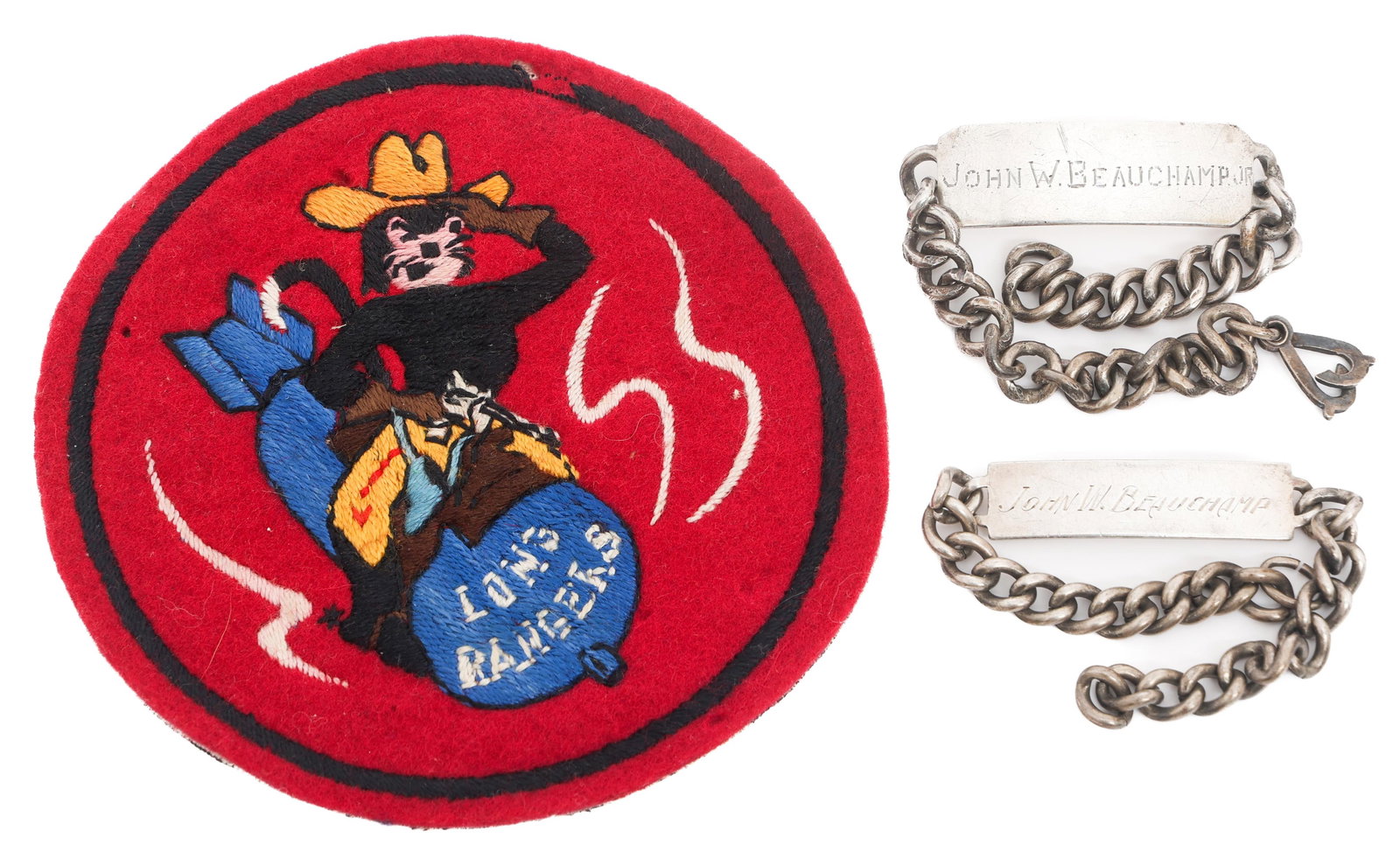 WWII USAAF 307th BOMB GROUP PATCH & ID BRACELETS (1 of 8)