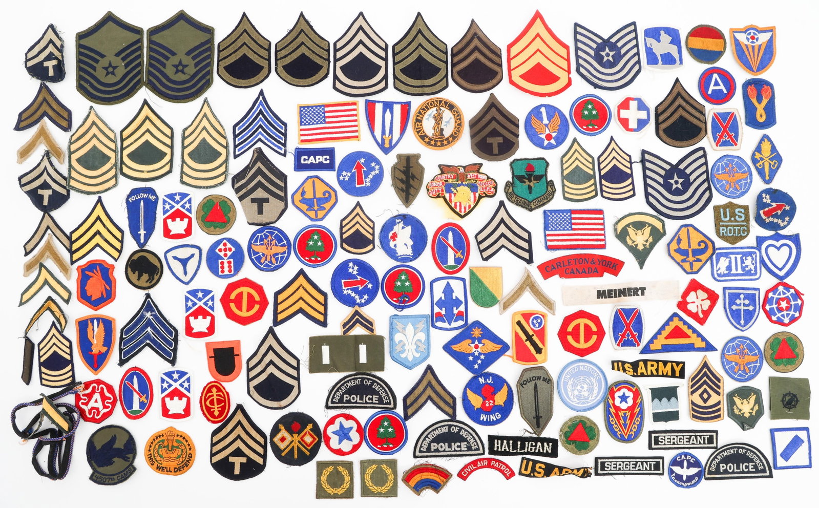 WWII - COLD WAR US & NATO PATCHES & RANK INSIGNIA: WWII - COLD WAR US & NATO PATCHES & RANK INSIGNIA WWII - Cold War US & NATO Patches & Rank Insignia. Units include the WWII US Specialized Training Program, 196th Field Artillery Brigade, US 2nd Army 