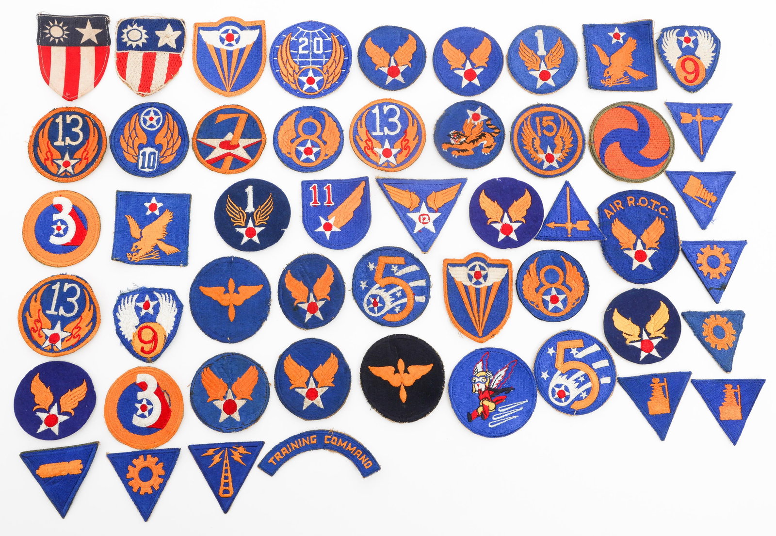 WWII US ARMY AIR CORPS UNIT SHOULDER PATCHES: WWII US ARMY AIR CORPS UNIT SHOULDER PATCHES WWII US Army Air Corps Unit Shoulder Patches. Units include the 1st, 3rd, 5th, 7th, 8th, 9th, 10th, 11th, 12th, 13th, 14th, and 20th Army Air Corps. As
