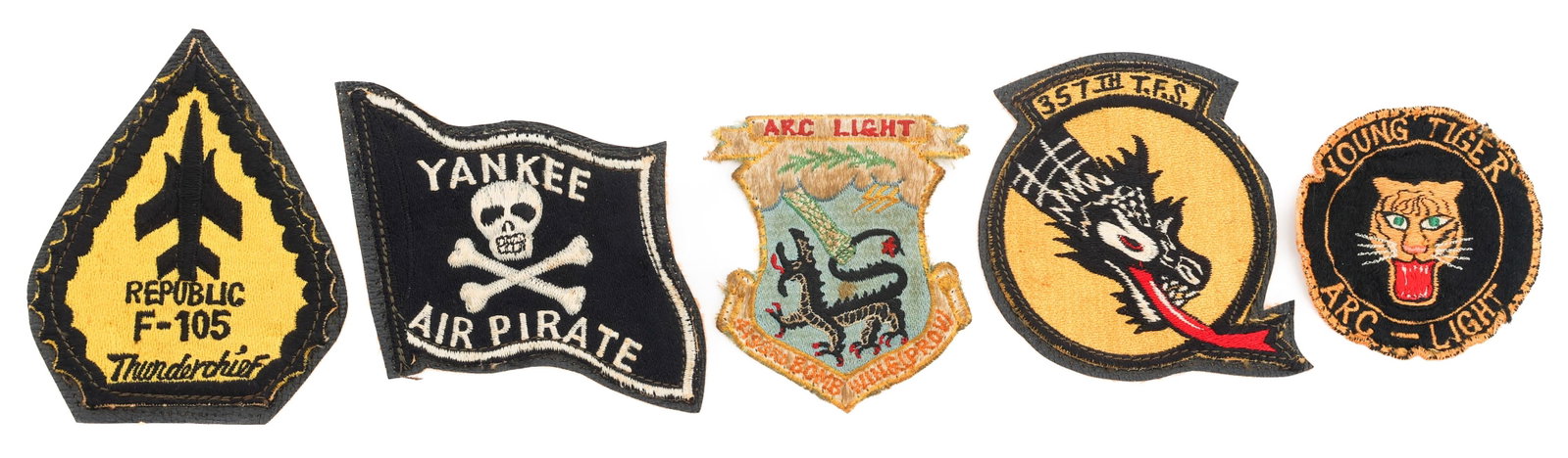VIETNAM WAR US ARMY AIR FORCE UNIT PATCHES: VIETNAM WAR US ARMY AIR FORCE UNIT PATCHES Vietnam War U.S. Army Air Force Unit Patches. Includes patches from the 357th Fighter Squadron, Yankee Air Pirate and Republic F105 patches, and more.