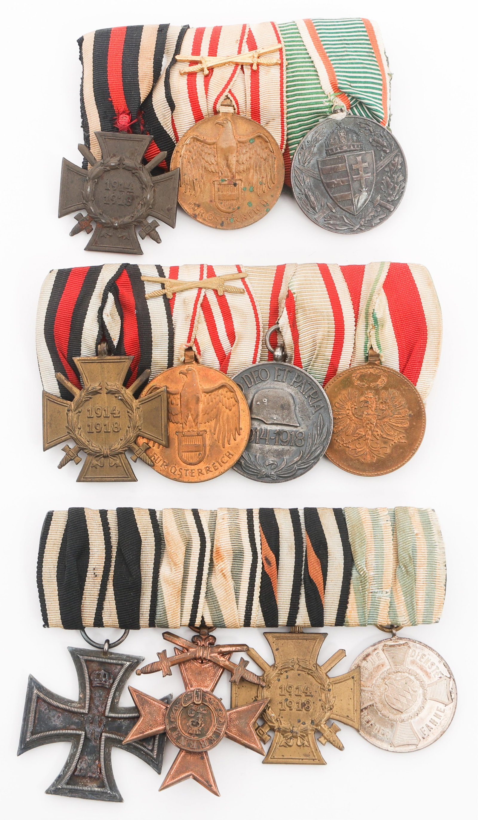 WWI IMPERIAL GERMAN AUSTRIAN & BAVARIAN MEDAL BARS (1 of 10)
