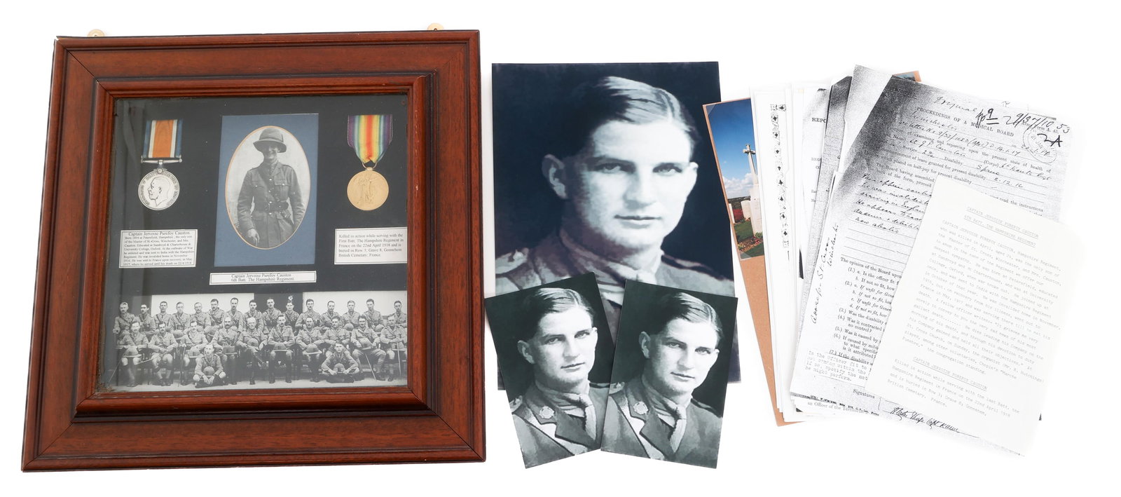 WWI BRITISH ARMY NAMED KIA MEDALS & DOCUMENTS (1 of 16)