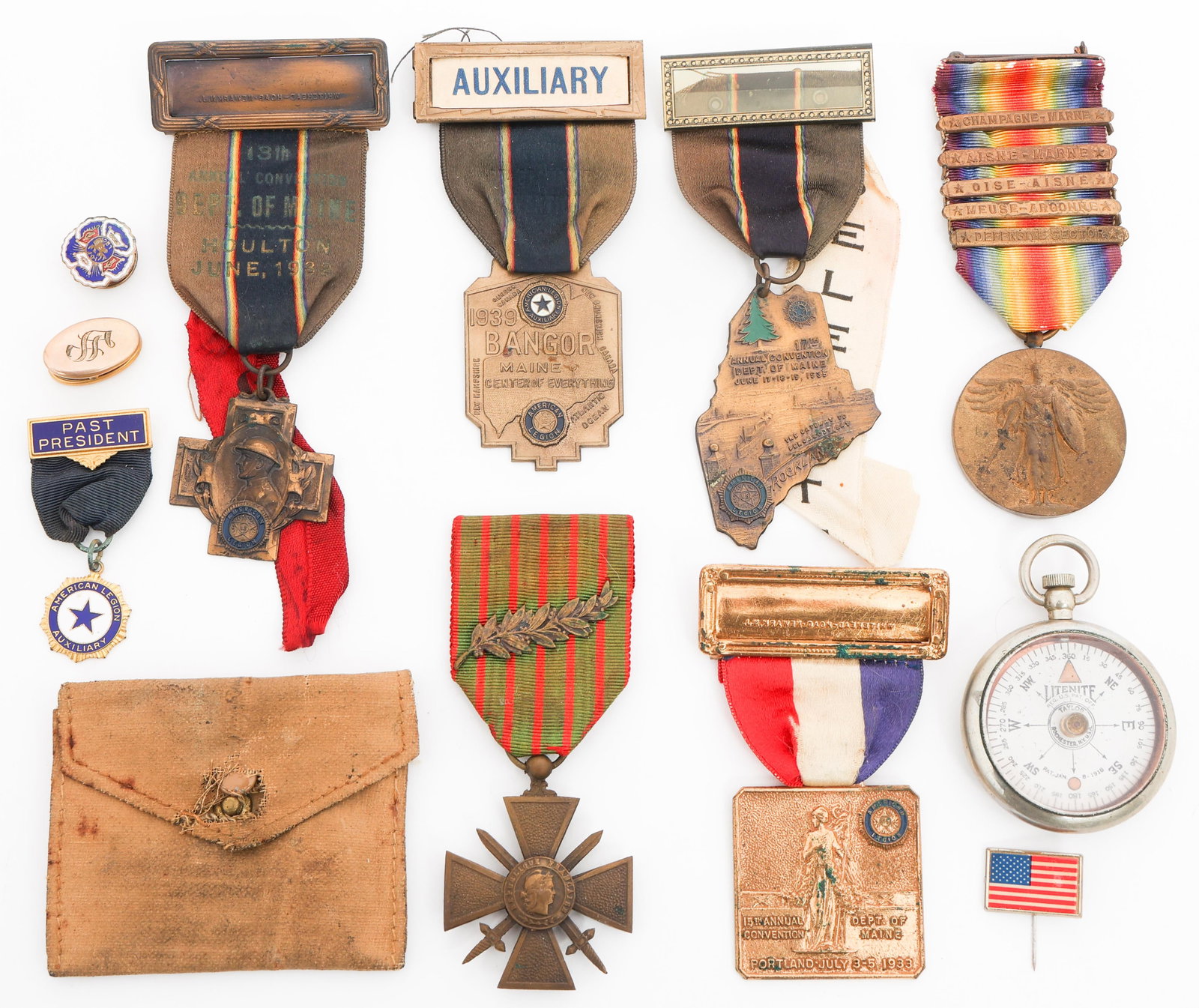 WWI US AEF NAMED AMERICAN LEGION & MEDALS (1 of 14)