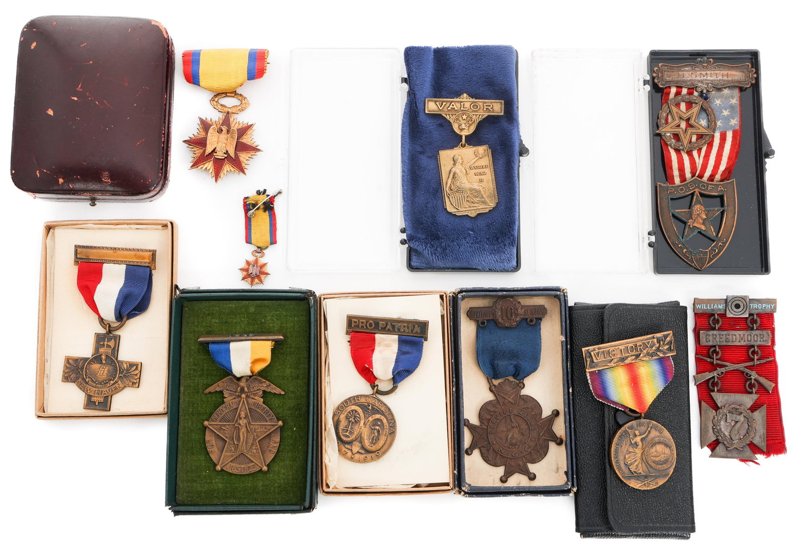 WWI - WWII US ARMY NAMED STATE AND FEDERAL MEDALS (1 of 16)