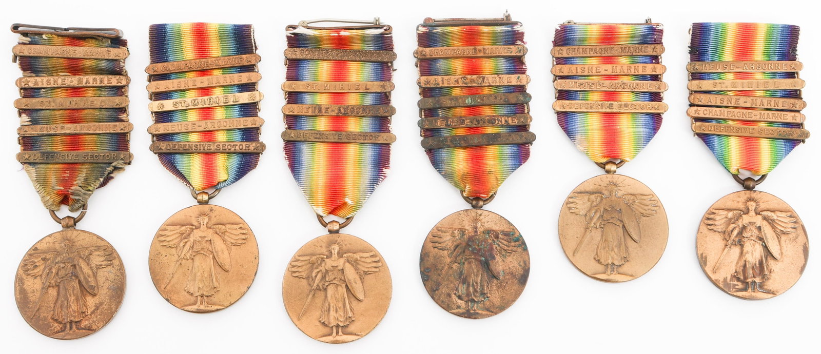 WWI US ARMY VICTORY MEDALS WITH BATTLE CLASPS (1 of 14)