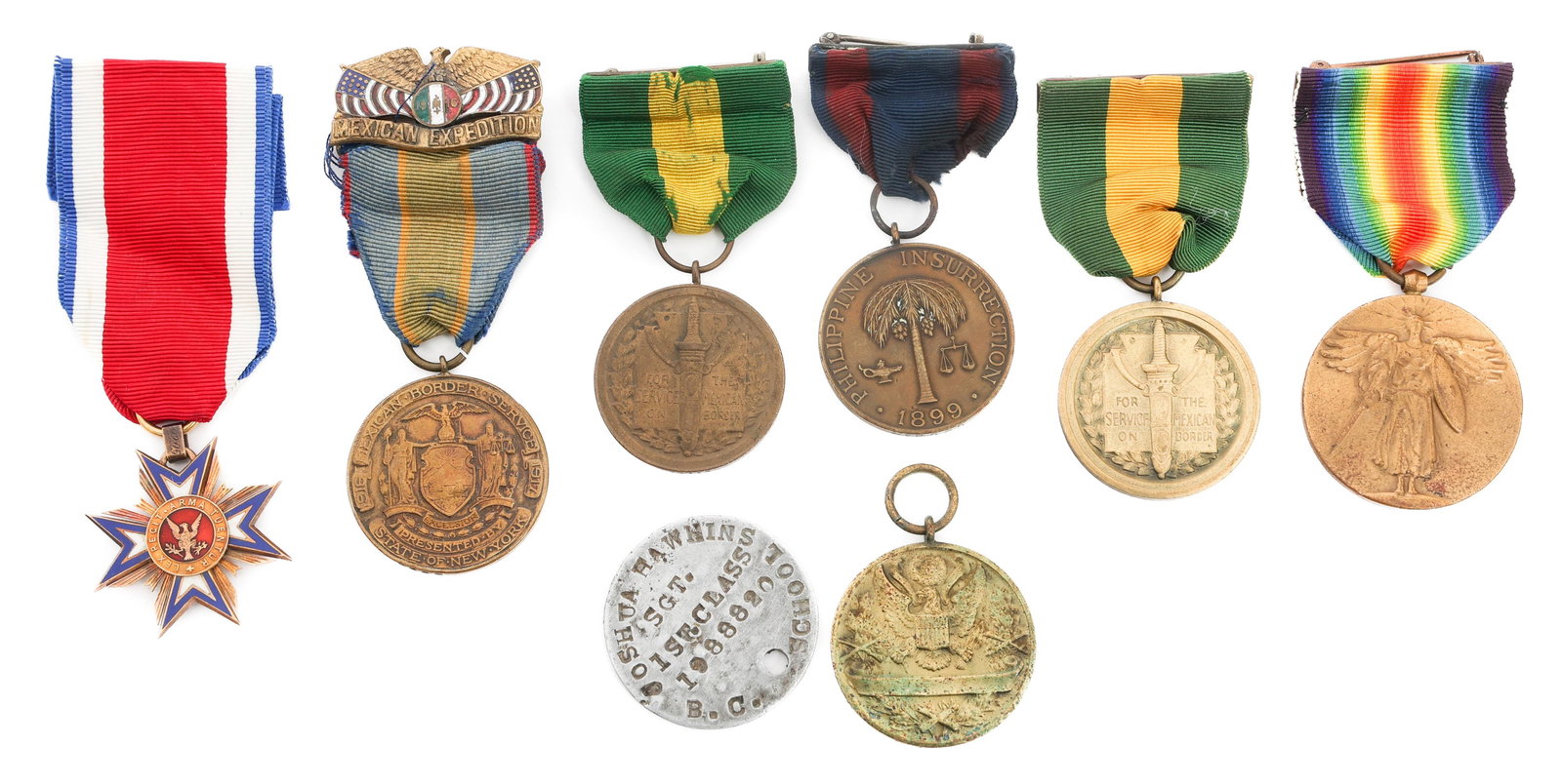 14k GOLD SPAN-AM WAR - WWI US SERVICE MEDALS (1 of 15)