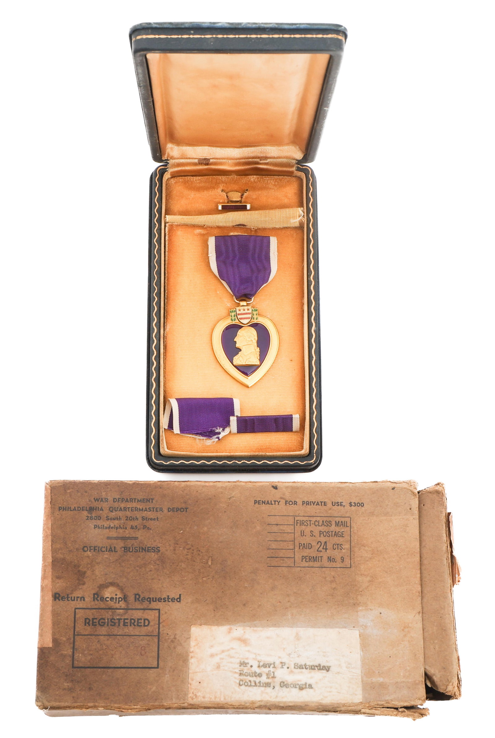 WWII US ARMED FORCES NAMED PURPLE HEART MEDAL (1 of 6)