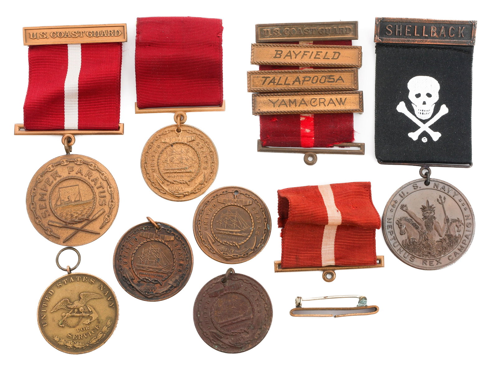 1920s - KOREAN WAR US CG & NAVY NAMED MEDALS (1 of 15)
