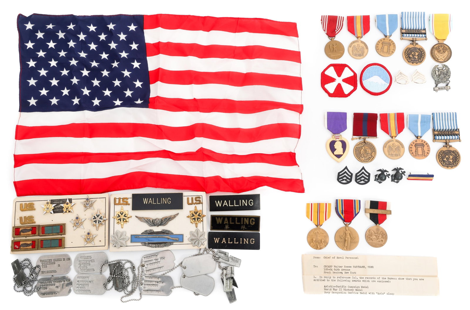 WWII - KOREAN WAR US ARMY INSIGNIA NAMED GROUPING (1 of 20)