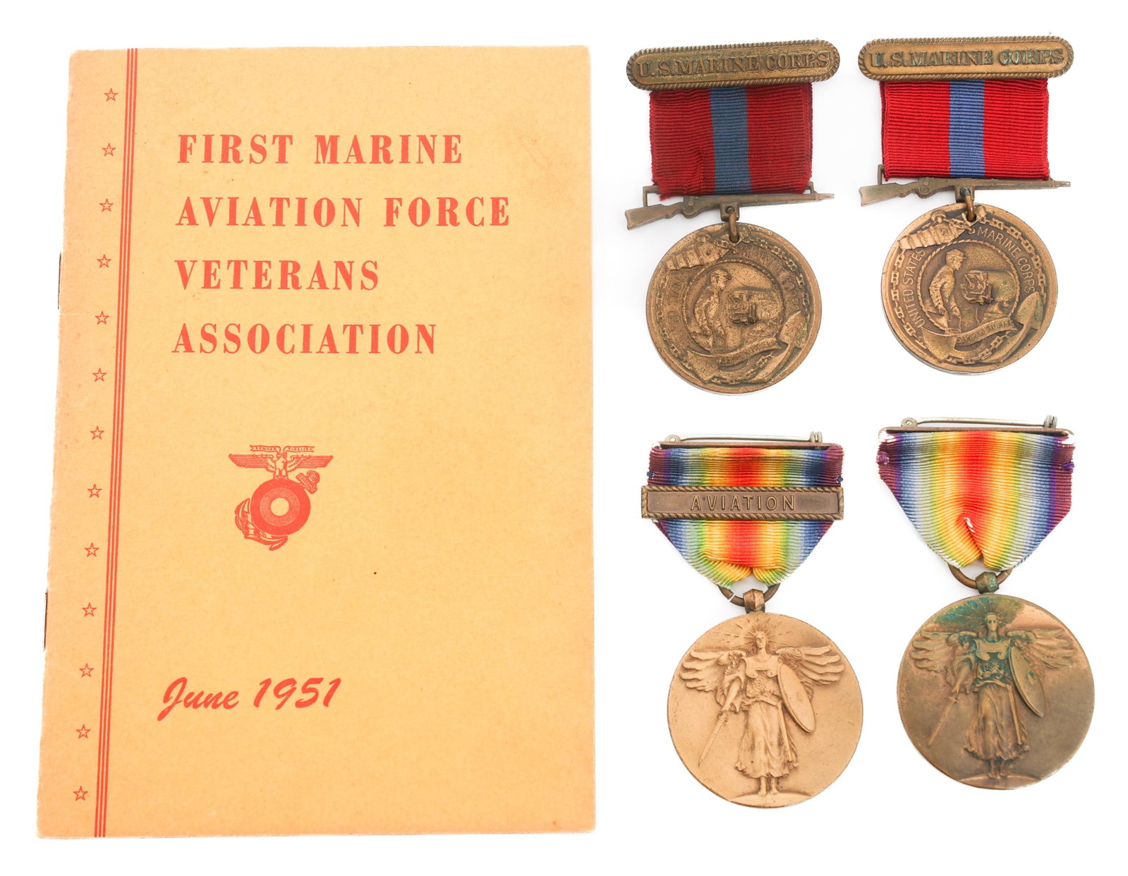 WWI USMC AVIATOR BROTHERS NAMED MEDAL GROUPING (1 of 14)