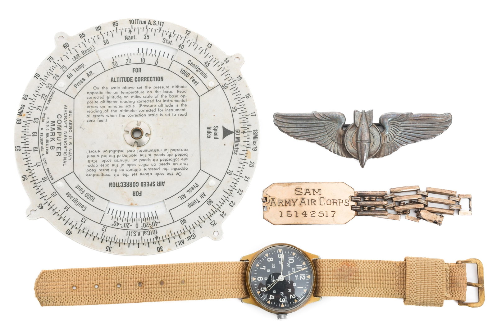 WWII USAAF ATTRIBUTED BOMBARDIER GROUPING (1 of 11)