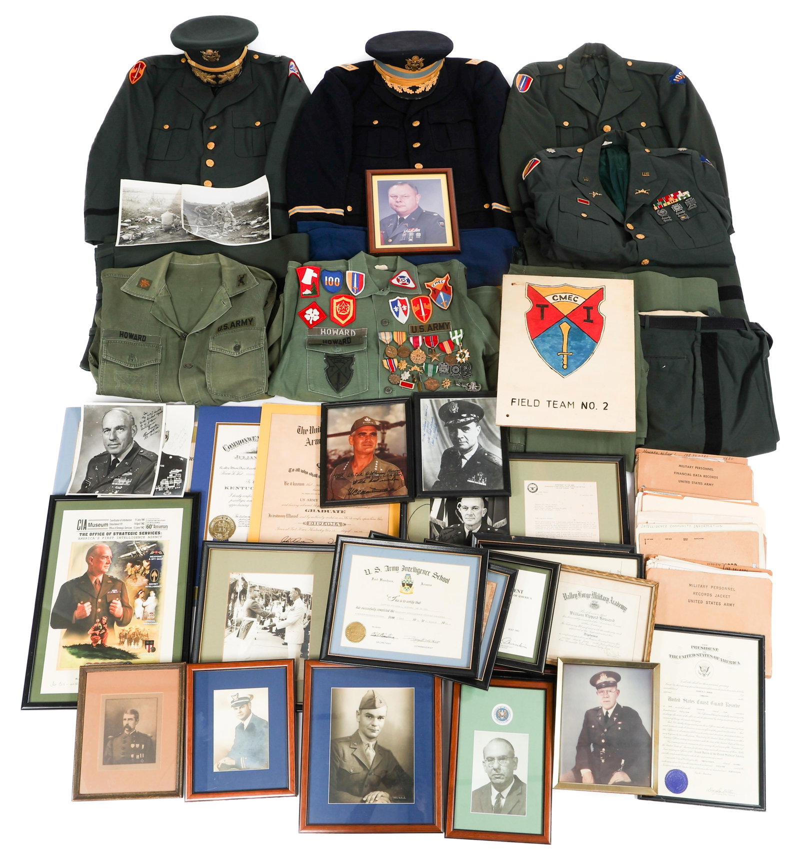 VIETNAM US ARMY MACV NAMED INTEL OFFICER GROUPING (1 of 20)