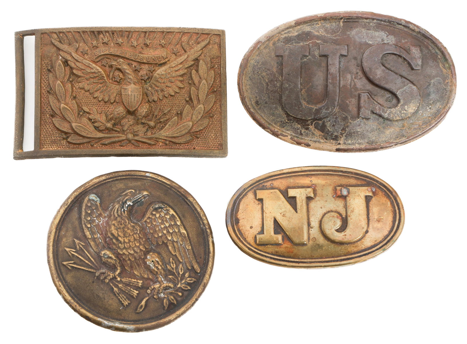 CIVIL WAR US & NJNG BELT BUCKLES & BREAST BADGES (1 of 10)