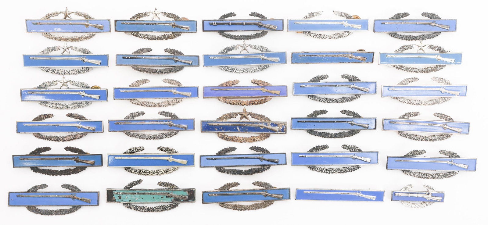 WWII - COLD WAR US ARMY COMBAT INFANTRY BADGES: WWII - COLD WAR US ARMY COMBAT INFANTRY BADGES WWII to Cold War U.S. Army Combat Infantrymen Badges. (20) Combat Infantry Badges. (7) Second Class Combat Infantry Badges. (2) Expert Infantry Badges.