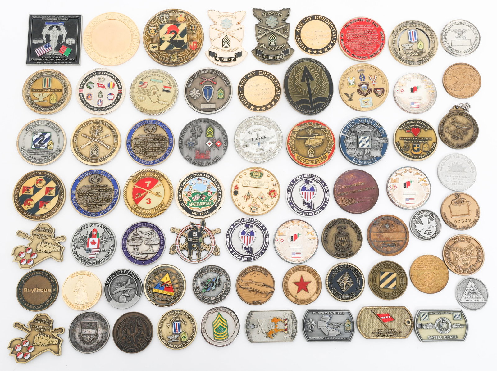 COLD WAR - CURRENT US ARMED FORCES CHALLENGE COINS - 10