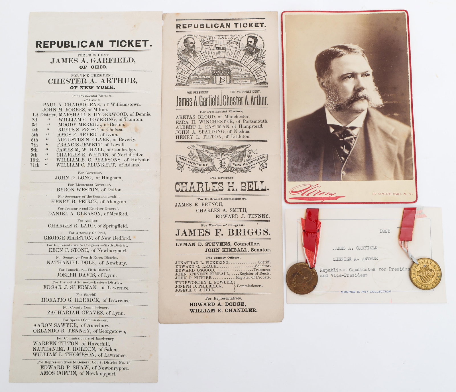1880s JAMES A. GARFIELD REPUBLICAN TICKET & TOKENS (1 of 14)