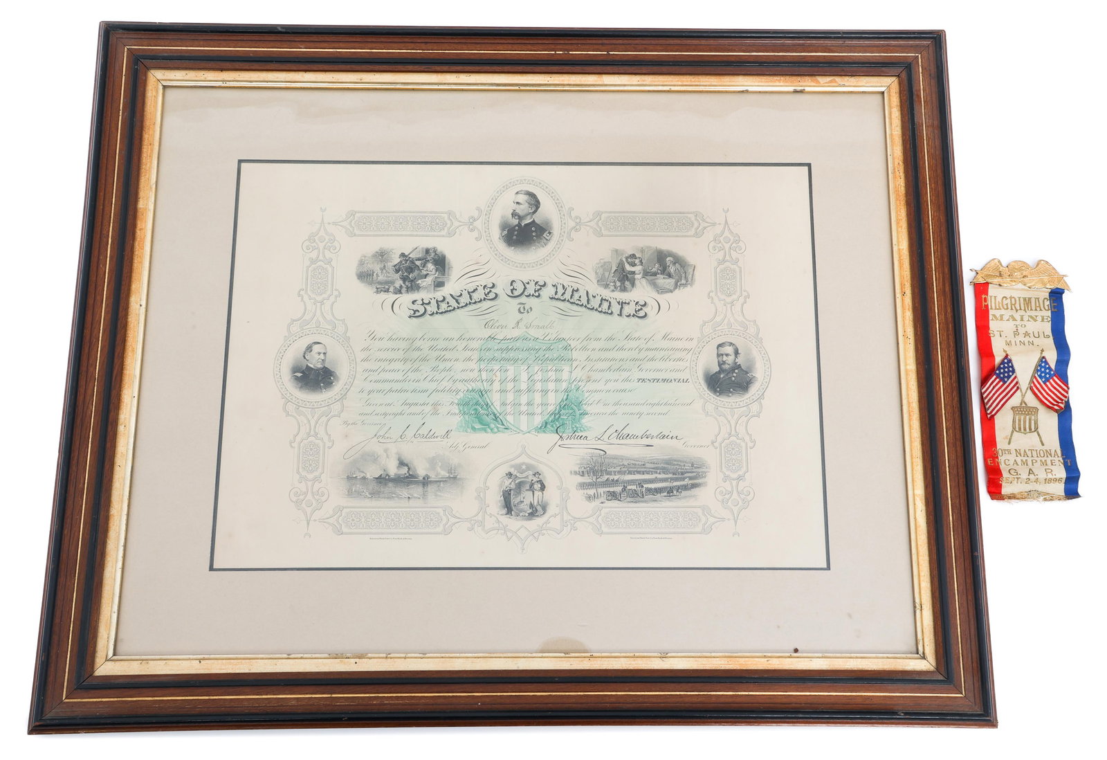 CIVIL WAR UNION ARMY CAPTAIN MAINE AWARD CERT. (1 of 11)