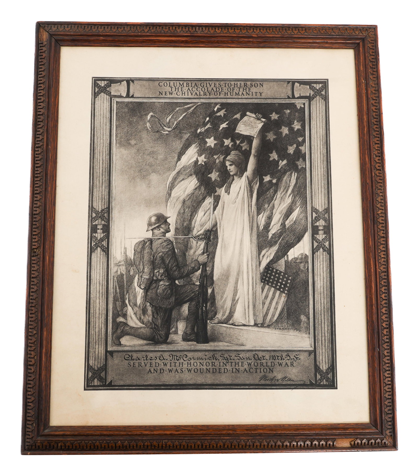 WWI US ARMY WOUNDED IN ACTION CERTIFICATE (1 of 7)