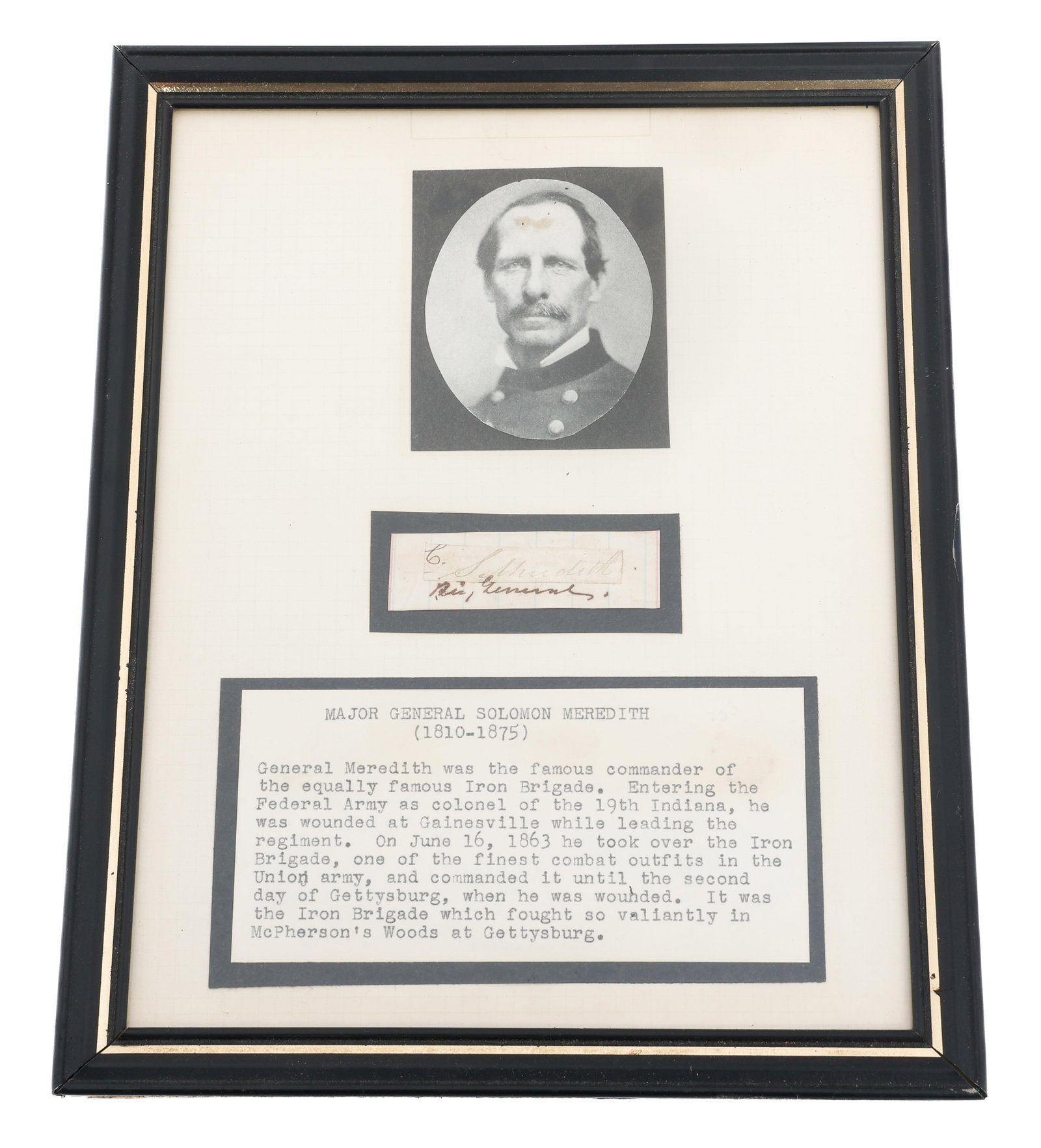 GENERAL SOLOMON MEREDITH CUT SIGNATURE & PHOTO (1 of 5)