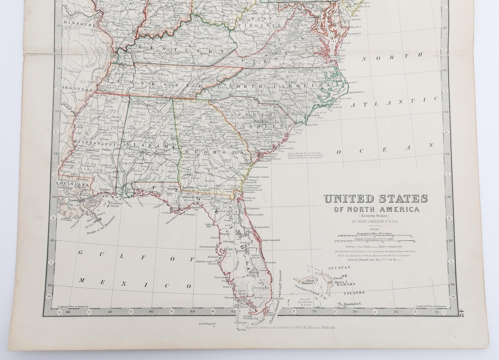 19th C. EASTERN US MAP by KEITH JOHNSTON - 3