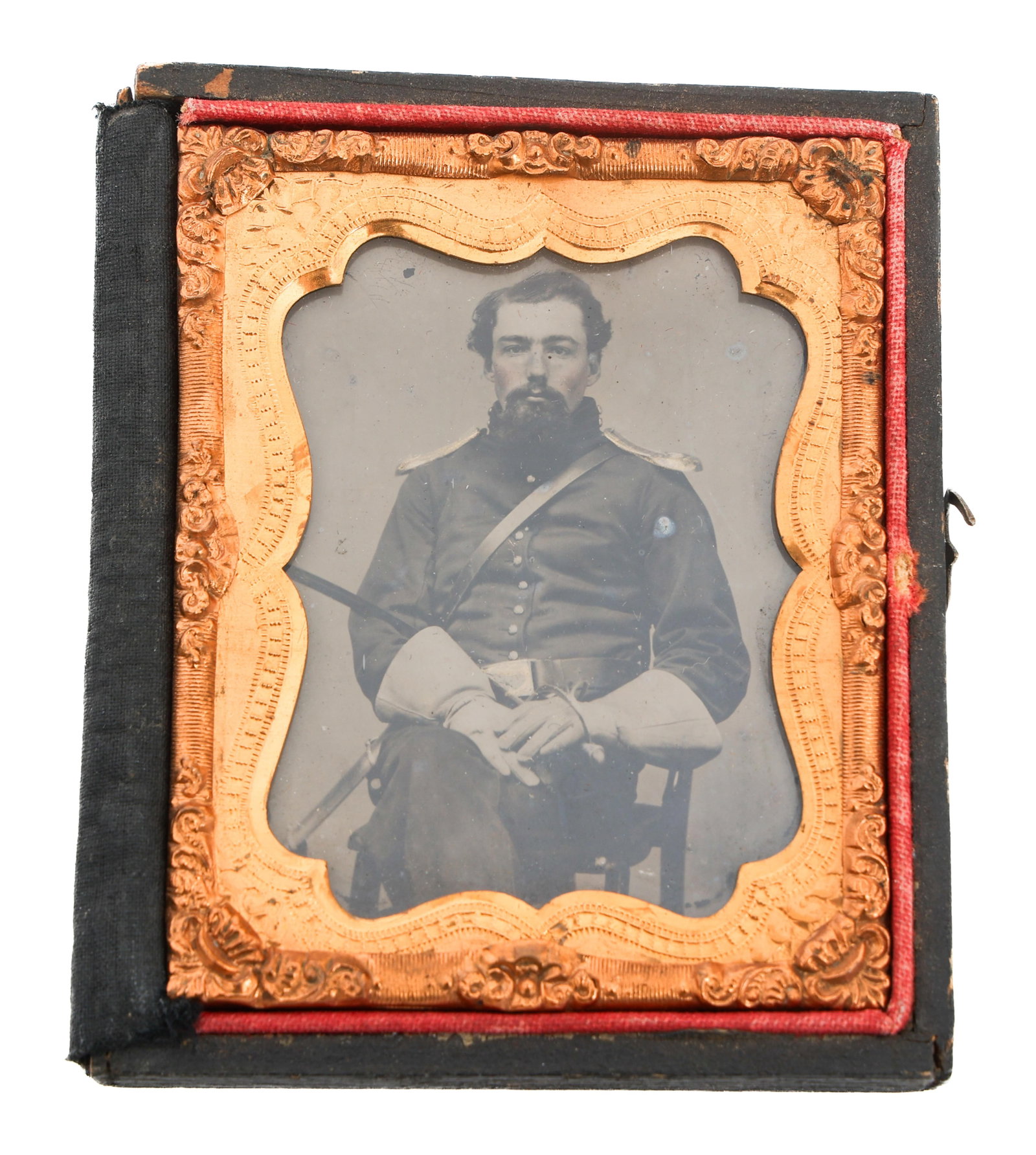 CIVIL WAR UNION OFFICERS AMBROTYPE PHOTO (1 of 3)