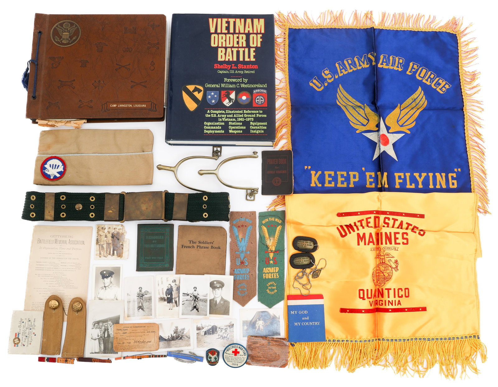 WWII US ARMY VETERANS PHOTO ALBUM & GARRISON CAP (1 of 16)