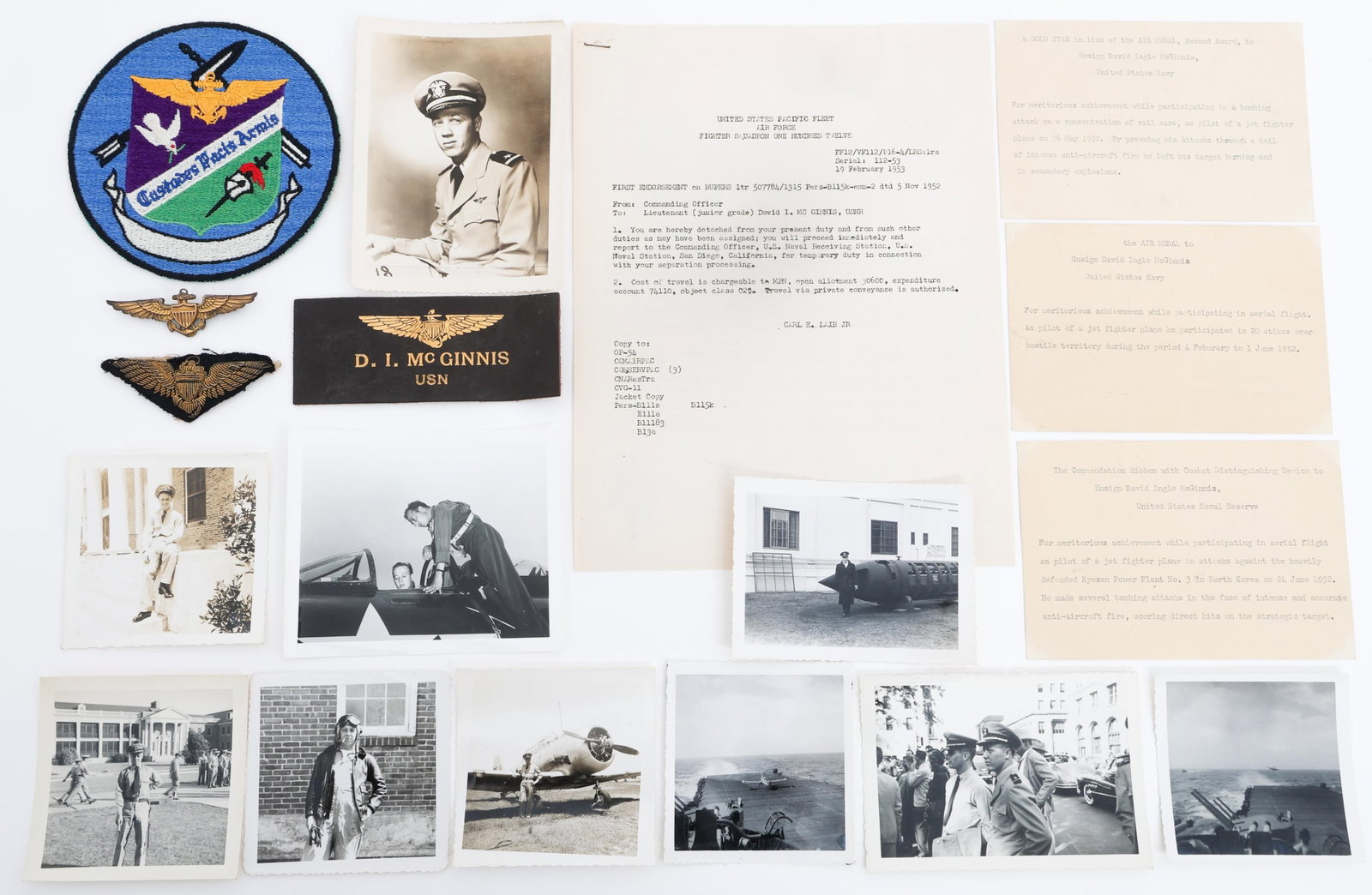 KOREAN WAR US NAVY BANSHEE PILOT PHOTO GROUPING (1 of 15)