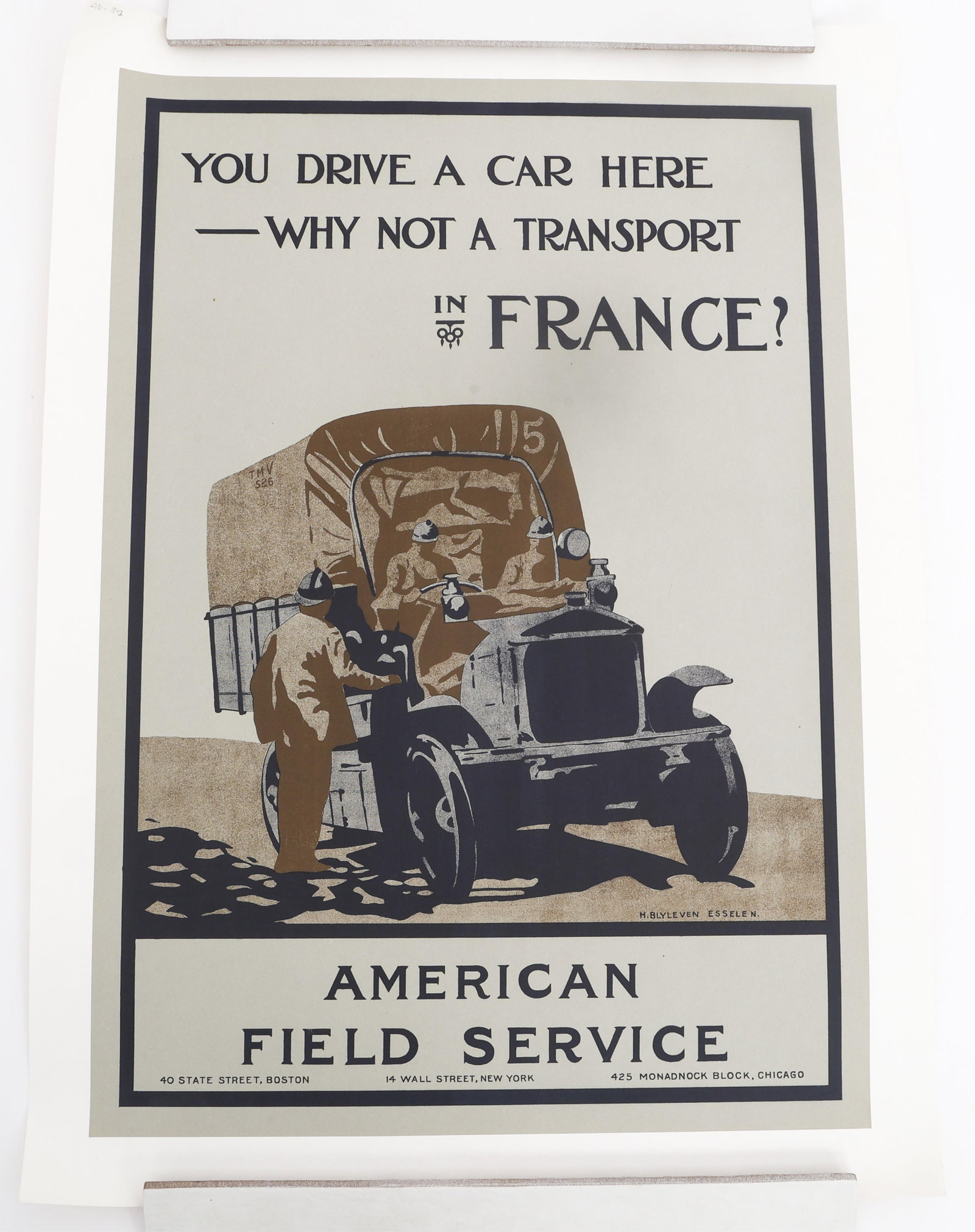 WWI AMERICAN FIELD SERVICE TRANSPORT POSTER (1 of 5)