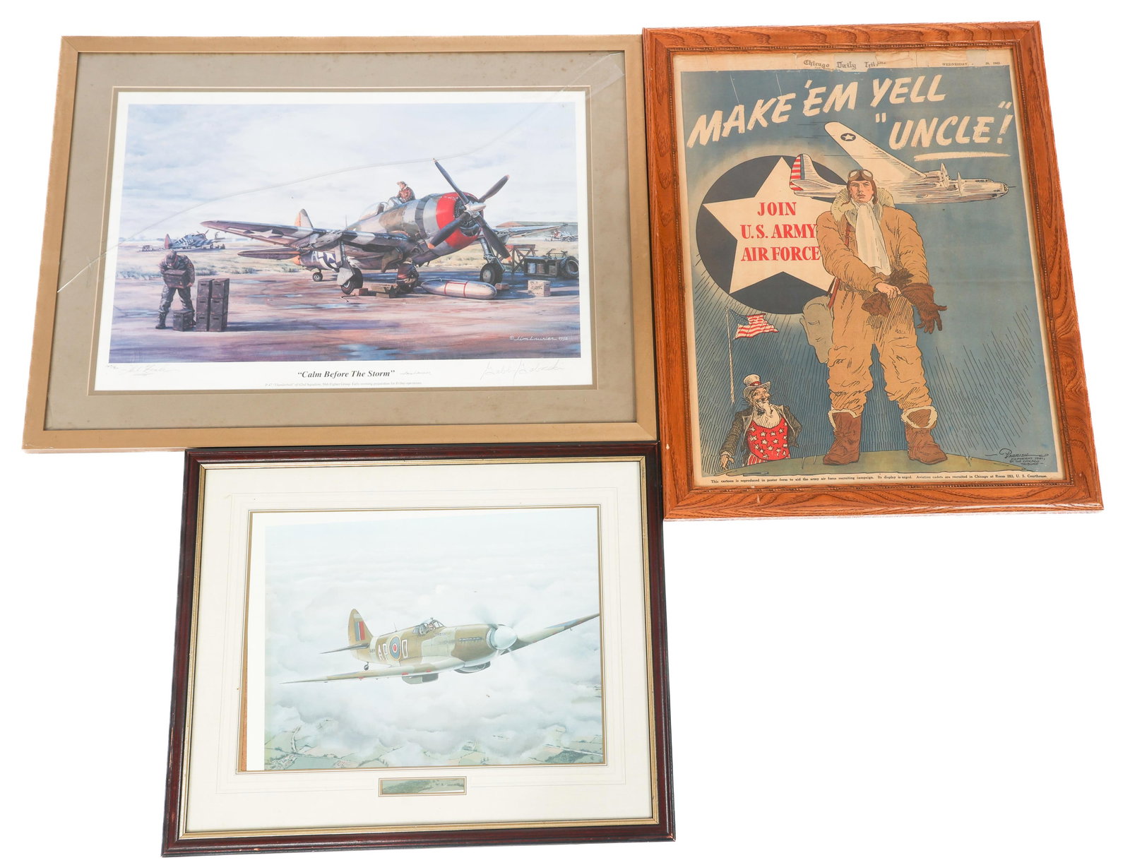 WWII USAAF & UK AIRCRAFT FRAMED PRINT POSTERS (1 of 8)