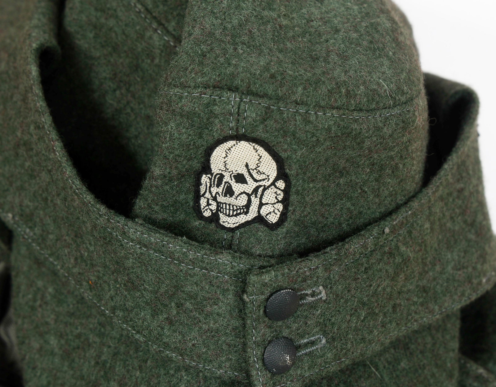 RE-ENACTOR WWII GERMAN SS JACKET, FLAGS, & CAPS - 11