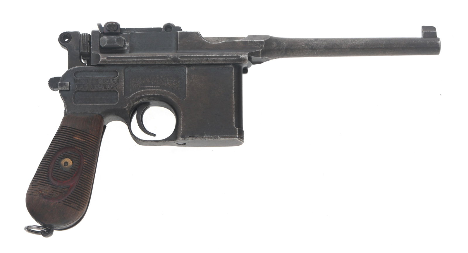 MAUSER MODEL C96 RED 9 9X19mm CALIBER PISTOL (1 of 14)