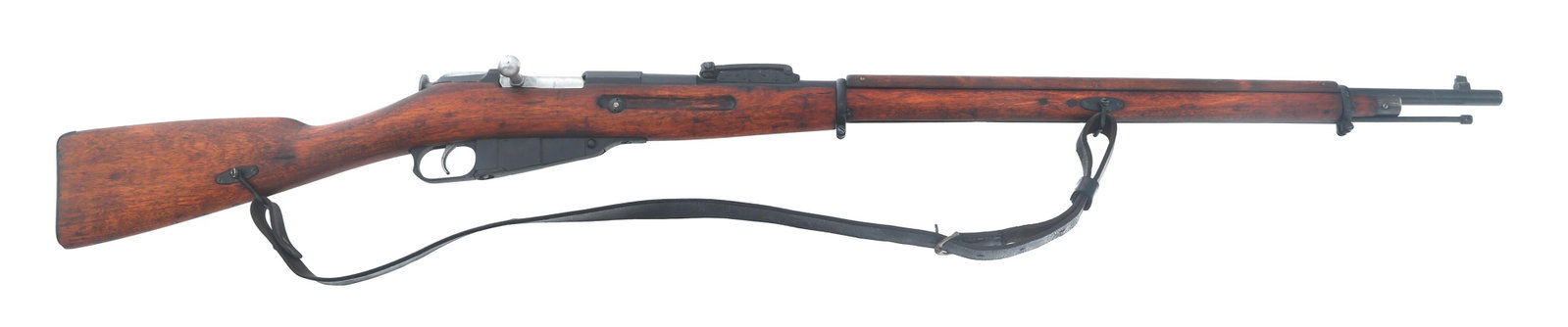 FINNISH VKT MODEL 91 7.62mm MOSIN NAGANT RIFLE: FINNISH VKT MODEL 91 7.62mm MOSIN NAGANT RIFLE Finnish VKT Model 91 7.62mm Mosin Nagant rifle. Serial number matches on receiver, barrel, and bolt knob. Top of barrel stamped SA - B - D - 36963 - 1942