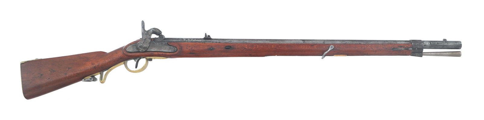 AUSTRIAN MODEL 1849 GARIBALDI .71 CALIBER RIFLE: AUSTRIAN MODEL 1849 GARIBALDI .71 CALIBER RIFLE Austrian Model 1849 Kammerbuchse (Garibaldi) .71 caliber rifled musket. 32" octagonal to round barrel. Side plate stamped 851 and proof mark. Barrel sta