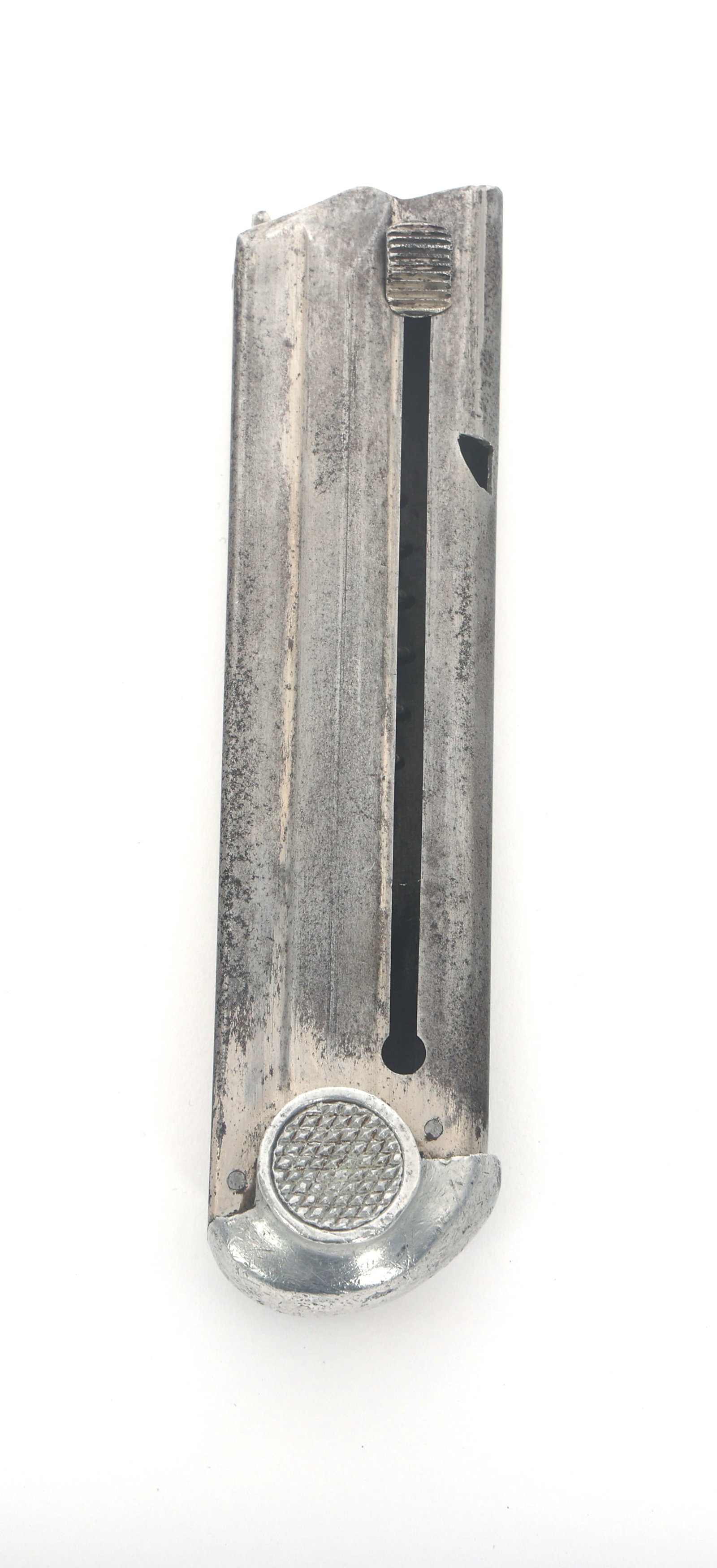 JAPANESE TYPE A PAPA NAMBU PISTOL MAGAZINE: JAPANESE TYPE A PAPA NAMBU PISTOL MAGAZINE Japanese late Type A "Papa" Nambu 8x22mm caliber pistol magazine. Numbered 4352. Size / Gauge: 8x22mm