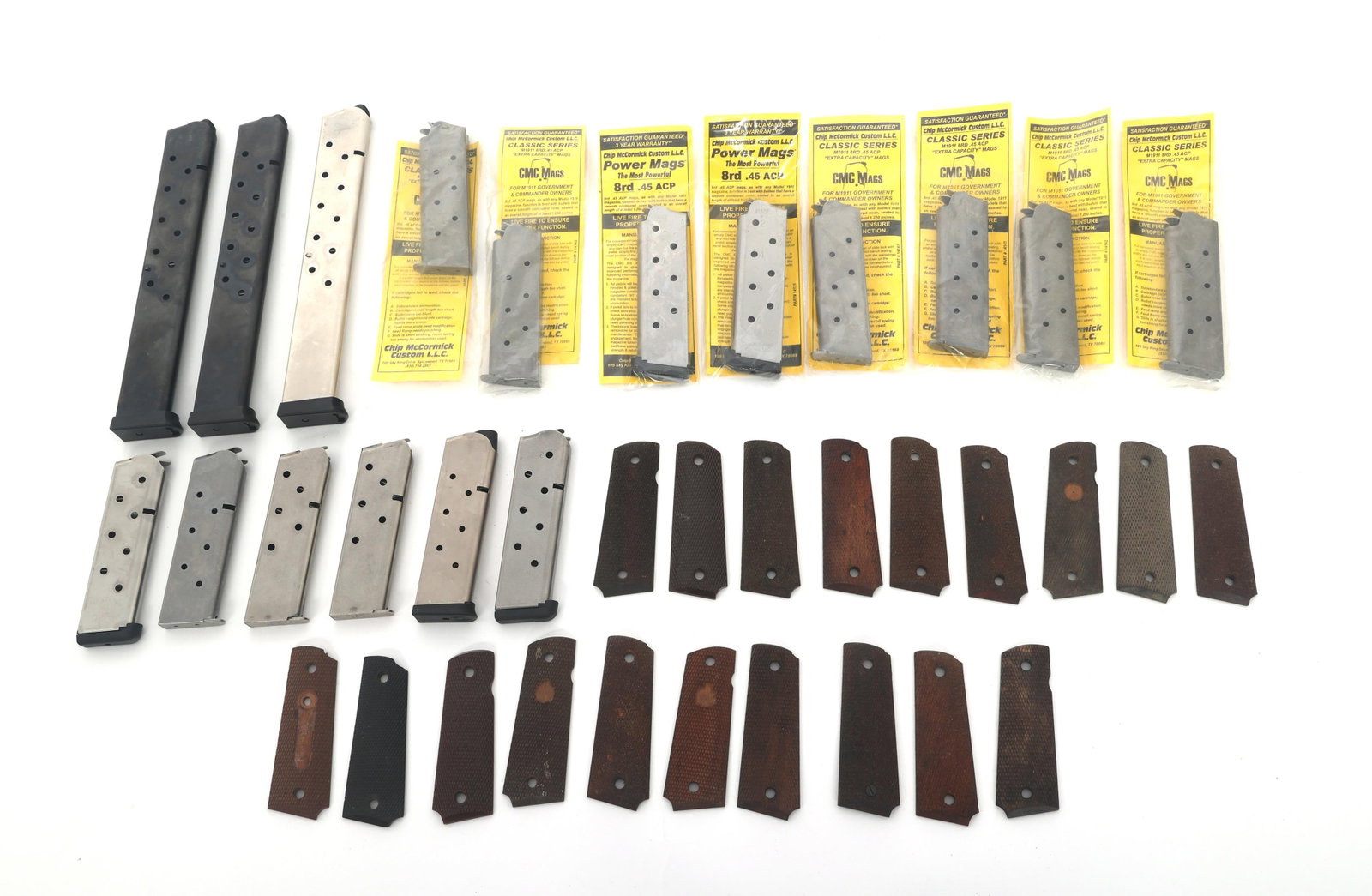 GRIPS & .45 ACP CALIBER MAGAZINES FOR 1911 PISTOLS (1 of 5)