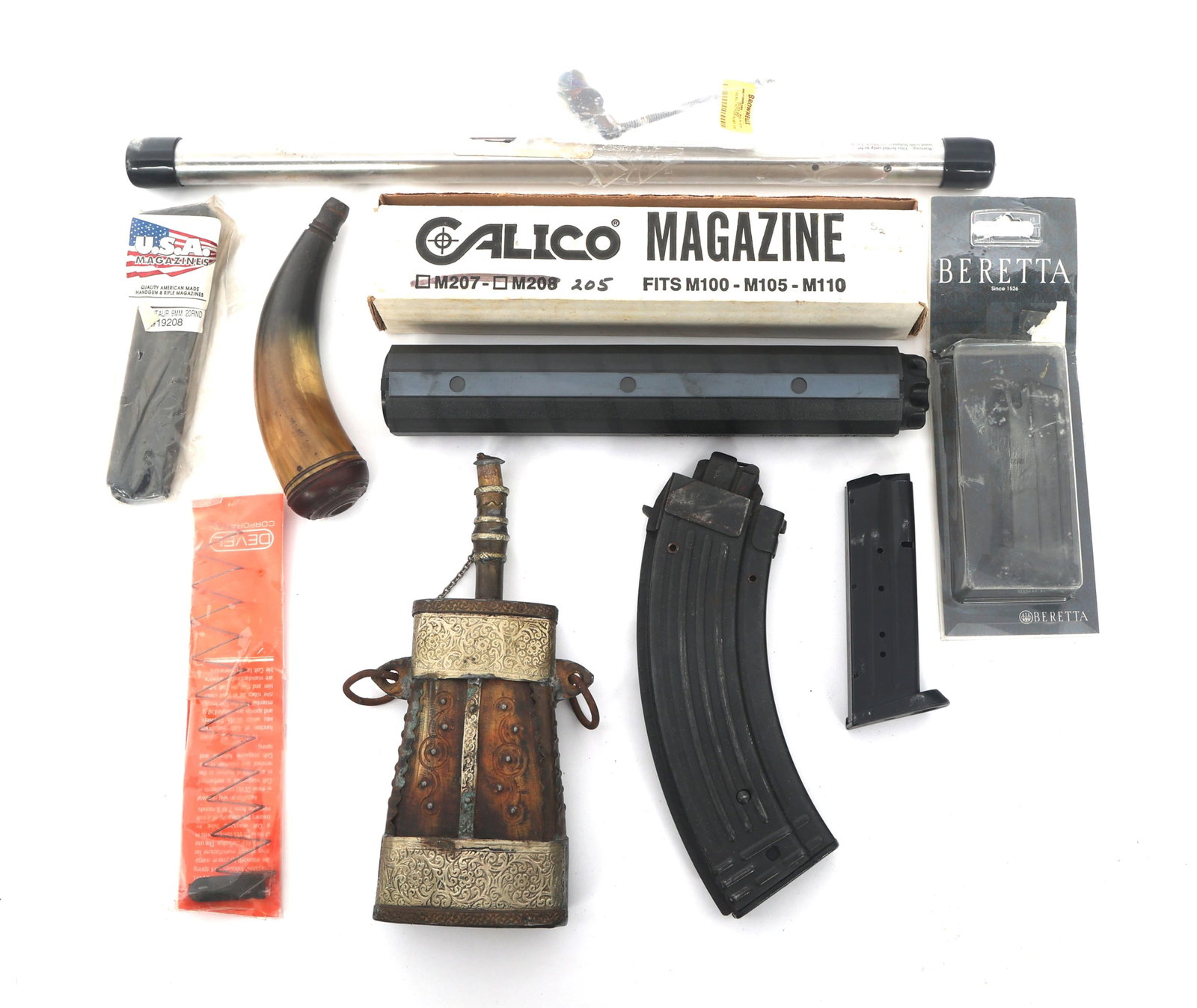 FIREARMS BARREL, MAGAZINES, AND POWDER FLASKS (1 of 12)