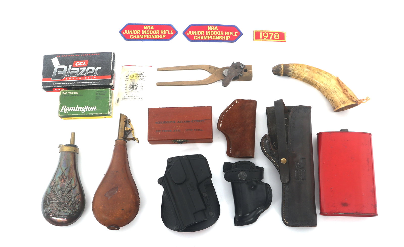 POWDER FLASKS, HOLSTERS, AMMUNITION, & MORE (1 of 5)